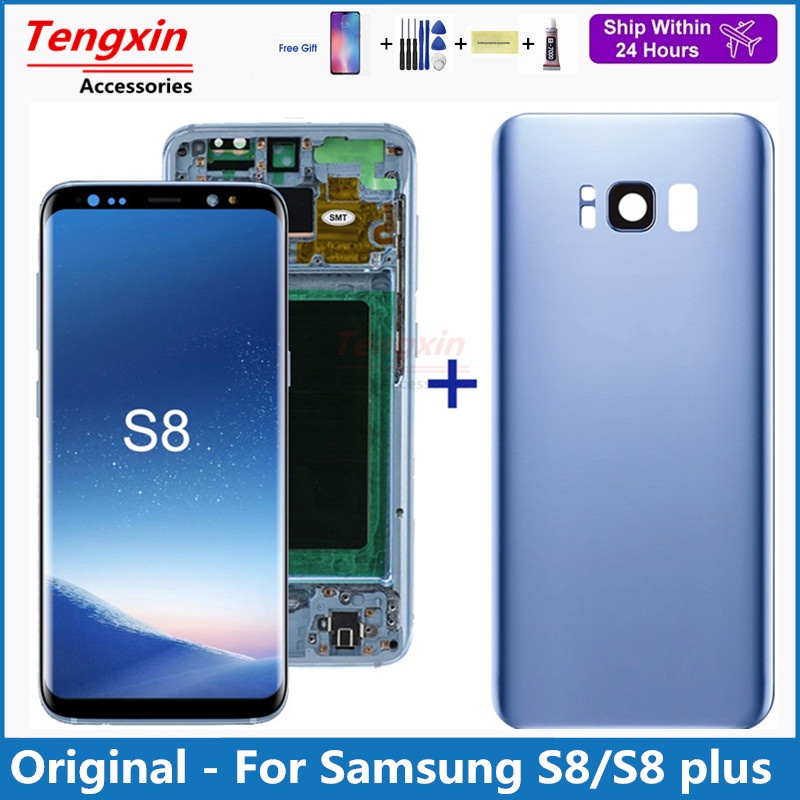 100% ต้นฉบับ S8 LCD กรอบสําหรับ Samsung Galaxy S8 plus G955fd G955F G955 จอแสดงผล Lcd S8 G950 G950F 