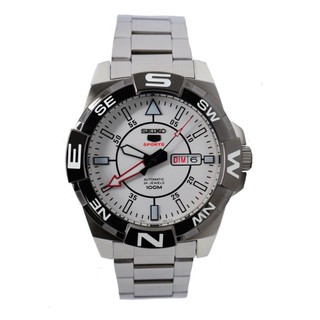 Seiko5 นาฬิกาข้อมือชาย Automatic White Dial Satinless Steel Strap SRPA63K1