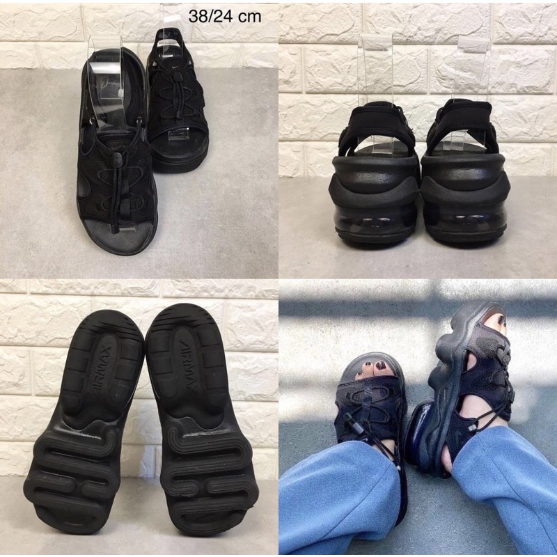 #nike air max koko sandals platform สีดำ พื้นหนา 🖤💯น้ำหนักเบา ใส่สบายย ขนาด 38/24 cm