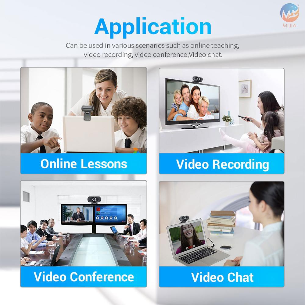 ☀M&J☀ 1080P Full HD Webcam USB Computer Camera With Microphone For Live ...