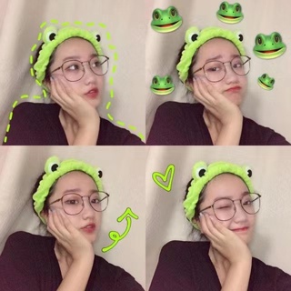 Korean Style Ins Cute Lin Xiaozhai Funny Frog Wash Face Headband Mask Headband Cartoon Soft Girl Selling Germination Card