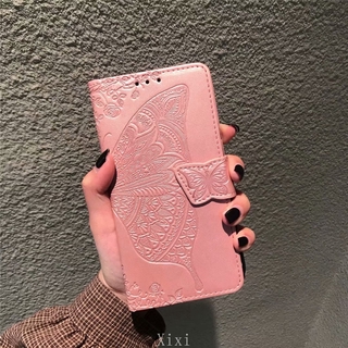 เคสโทรศัพท์มือถือหนัง ฝาพับ ลายผีเสื้อ พร้อมช่องใส่บัตร สําหรับ Realme 9 Pro 6 Pro 6i 5i 5 5s