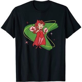 เสื้อยืดโอเวอร์ไซส์เสื้อยืด พิมพ์ลาย Marvel WandaVision Wanda Scarlett Witch 50s สไตล์เรโทรS-3XL