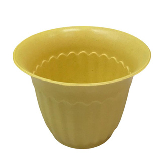 สุดยอด!🍟 กระถางกลม  BIO-N003 ไซซ์ S สีเหลือง ROUND PLANT POT SPRING BIO-N003 S YELLOW สินค้าคุณภาพสูง