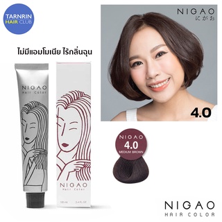 NIGAO Hair Color 4.0 (นิกาโอะ ครีมเปลี่ยนสีผม สีย้อมผม น้ำตาลกลาง)