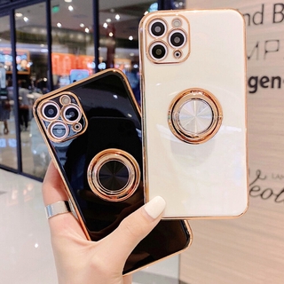 เคสโทรศัพท์ซิลิโคน พร้อมแหวนขาตั้ง สำหรับ iPhone 12 Pro Max iPhone 11 Pro Max