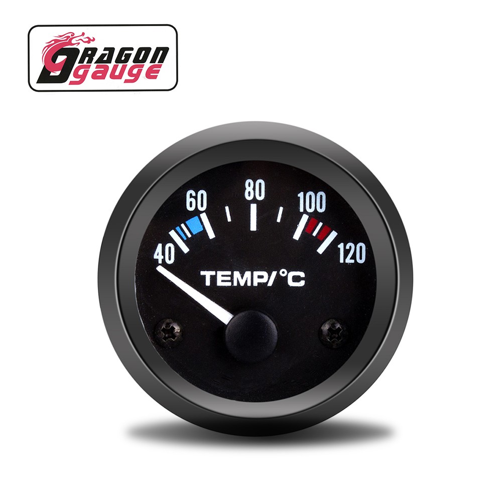 DRAGON GAUGE 52 มม.12V Auto Water Temp 40-120Celsius พร้อมเซ็นเซอร์รถอุณหภูมิน้ํา Meter Racing Meter
