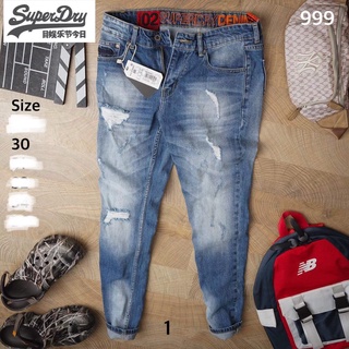 superdry กางเกงยีนส์ขายาว