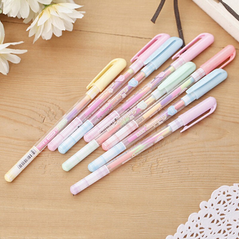 【Purpleredto】2pc Cute HighPen Marker Stationary Point Pen Ballpen 6 ...