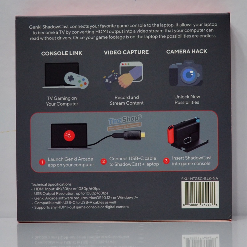 Genki ShadowCast Console Laptop Link HTGSC-BLK-NA 85000176942 Notebook ...