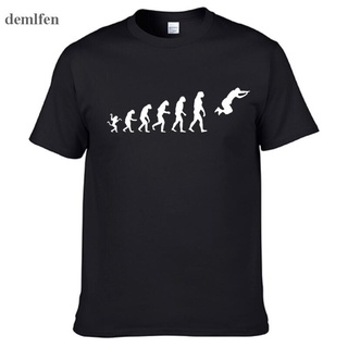 เสื้อยืด คอกลม แขนสั้น ผ้าฝ้าย พิมพ์ลาย The Evolution Of Parkour แฟชั่นสําหรับผู้ชายSize S-5XL