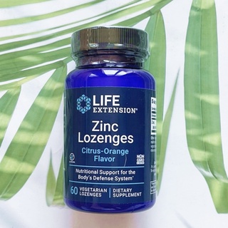 ซิงค์ แบบเม็ดอม รสส้ม Zinc Lozenges Natural Citrus-Orange Flavor 60 Lozenges (Life Extension®)