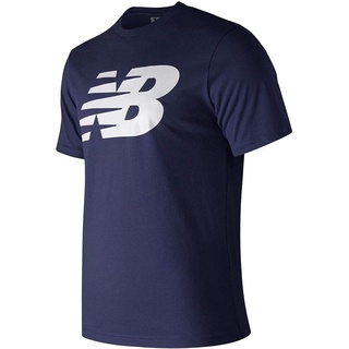 เสื้อยืดสีขาวผู้หญิง เสื้อเด็กหญิง New New Balance Mens Logo Graphic QT Crew Neck T-Shirt sale Tee