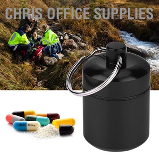 Chris office Supplies พวงกุญแจโลหะกันน้ําสําหรับใส่ยาขนาดเล็ก 2ชิ้น