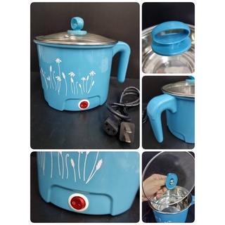 Cooking Pot หม้อต้มไฟฟ้า18 cm ขนาด 400 วัตต์ ความจุ 2 ลิตร พร้อมหูจับกันความร้อน ฝาปิดมีรูระบาย เหมาะสำหรับต้ม นึ่ง ตุ๋น