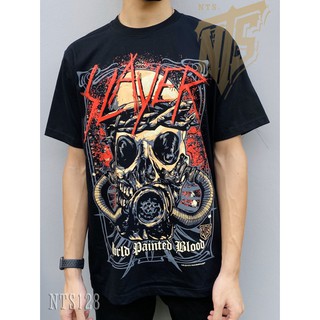 คอตต้อนคอกลมSlayer ROCK เสื้อยืด เสื้อวง เสื้อดำ สกรีนลายอย่างดี ผ้าหนานุ่ม ไม่หดไม่ย้วย  T SHIRT S M L XL XXLS-5XL