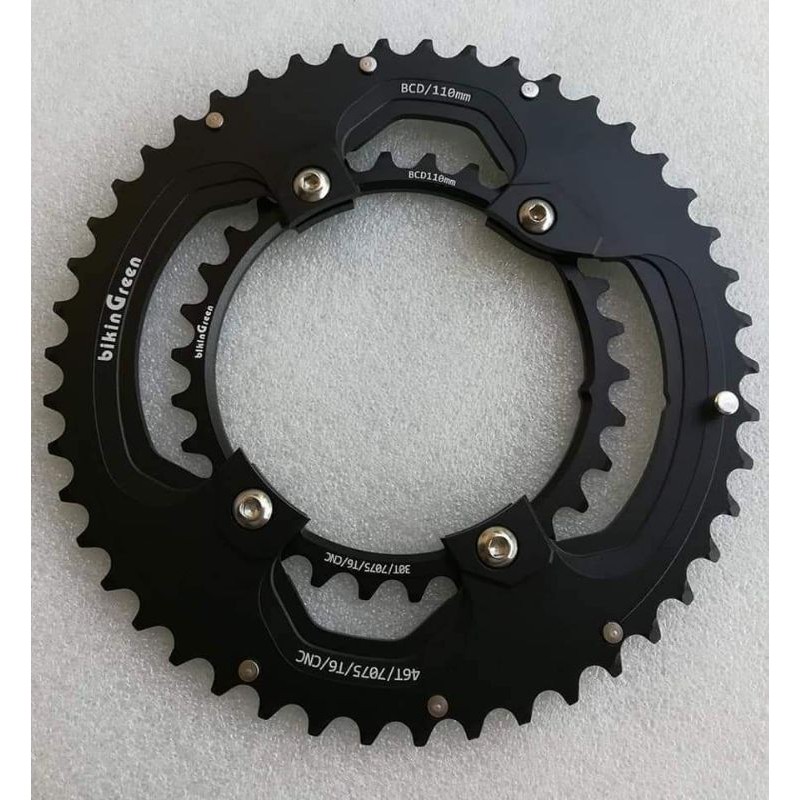 Plateuse BikinGreen 60T BCD130 - Ultra Légère 186g (CNC 7075) - Pour