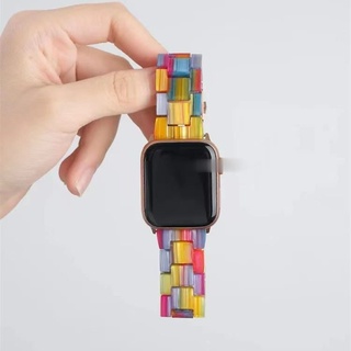 สายเรซิ่นหินอ่อนใช้สำหรับ Watch 7 6 5 4 3 2 1 size 38/40/41mm 42/44/45mm สายWatch T500 X7 HW22PLUS HW37