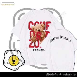 BOB เสื้อยืดแขนสั้น Palm Angels ลายหมี comfortzone bear unisex tshirt SML oversize unisex #polo"