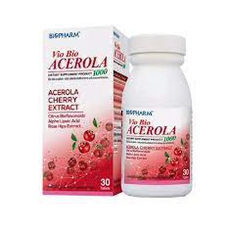 ผิวเราต้องใส!!!Biopharm vio bio acerola 1000 mg 30 เม็ด วิตามินซีอะเซโรล่า เชอรี่ ..