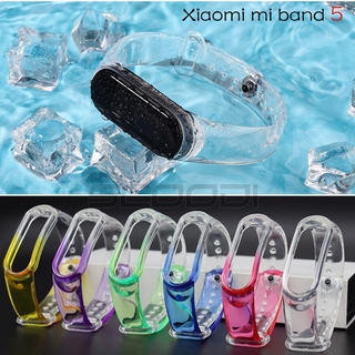 สายนาฬิกาข้อมือ แบบ TPE ใส สไตล์กีฬา สําหรับ Xiaomi Mi Band 5 Nfc Miband 6