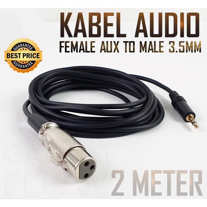 สายไมโครโฟน 3.5 มม. ถึง XLR ไมโครโฟนคาราโอเกะ 2 เมตรสําหรับไมโครโฟน BM-800 BM-8000 BM-900 BM-700 สีด