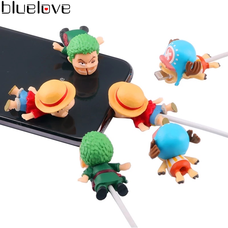ตัวถนอมสายชาร์จ USB ลายการ์ตูนอนิเมะ One Piece Kawaii