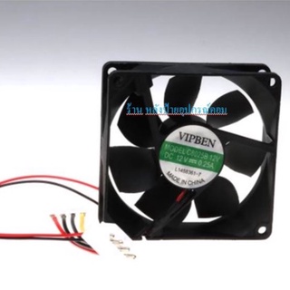 พัดลมระบายความร้อน COOLING FAN 12x12 สีดำ 12VDC C8025B