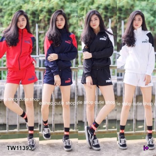 Set 2 ชิ้น เสื้อแจ็คเก็ต มาคู่กับกางเกงขาสั้น WS11393