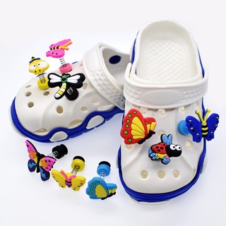 Croc Jibz Pins จี้รูปผีเสื้อ หลากสีสัน สําหรับรองเท้า DIY