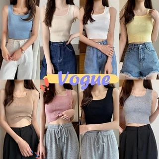[โค้ดลดเพิ่ม SMEDDAY66] Vogue🌟 พร้อมส่ง🌟เสื้อกล้ามไหมพรมน่ารัก ผ้านุ่มนิ่มฝุดๆ👍ร้านโว๊กM( 28019) -C