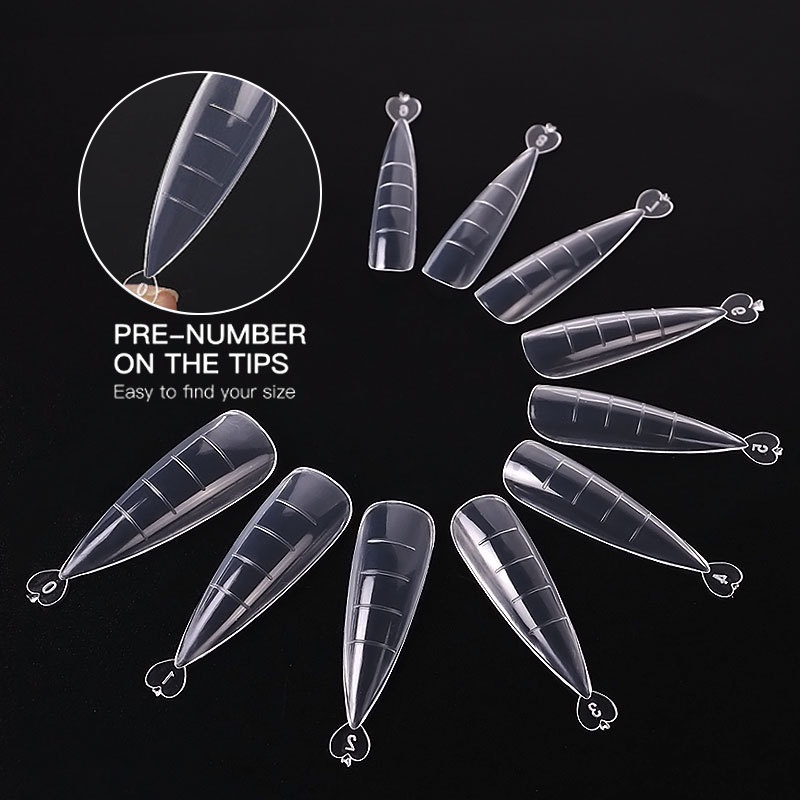 100ชิ้นเคล็ดลับต่อเล็บโพลีเจลเล็บแม่พิมพ์เคล็ดลับอะคริลิเท็จ - รูปที่ 4