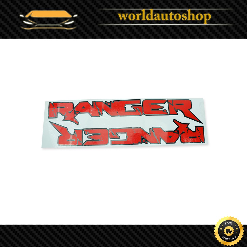 Sticker "RANGER" ติดข้าง ซ้าย+ขวา แดง Ford  Ranger ปี 2012-2018