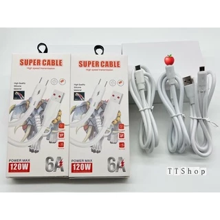 สายชาร์จ 6A สายชาร์จสำหรับโทรศัพท์ทุกรุ่น USB-IP/Micro/ Type C ของแท้ 100% Quick Charge 120W