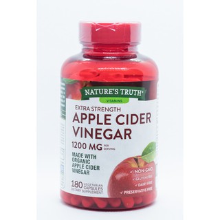 Natures Truth Apple Cider Vinegar 1200mg 180 capsules (พร้อมส่งที่ไทย EXP. 03/2024)