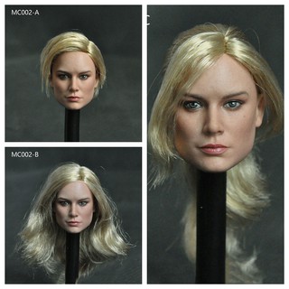 Mancotoys Mc002 1 / 6 Scale กัปตัน Marvel Brie Larson Female หัวตุ๊กตาของเล่นสําหรับเด็ก 12 นิ้ว