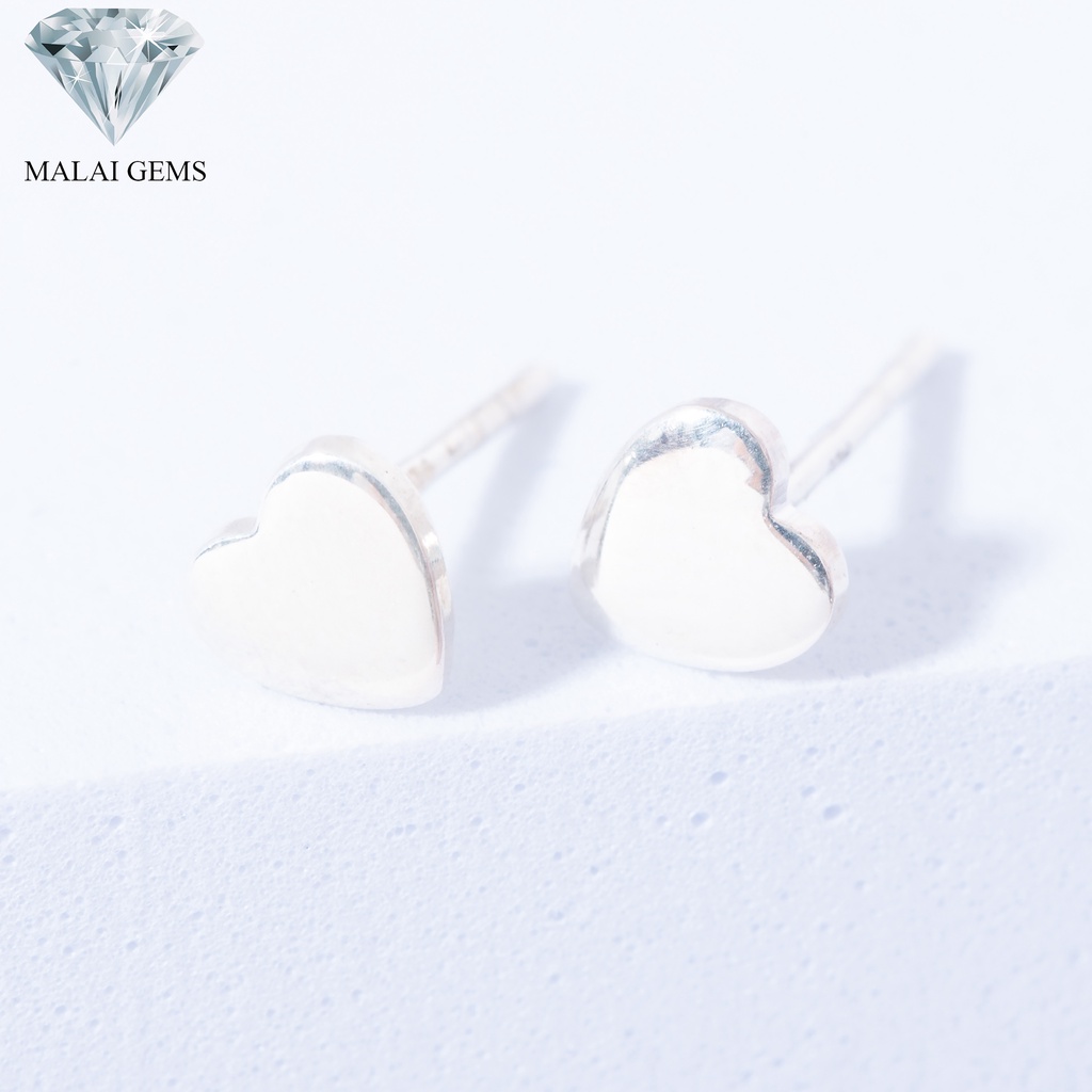 Malai Gems  ต่างหูเงินแท้ Silver 925 รุ่น Minimal หัวใจเล็ก   ต่างหูเงินแท้มินิมอส ตุ้มหูทรงหังใจ เหมาะสำหรับผู้หญิง
