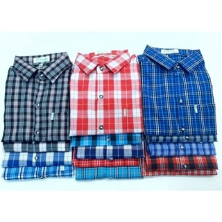 ขายส่ง เสื้อเชิ้ตแขนสั้น ผ้าใส่สบาย ลายสก็อต เนื้อนิ่ม