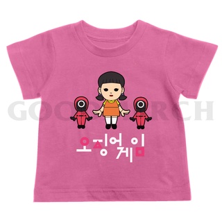 ใหม่ เสื้อยืด ลาย NETFLIX SQUID GAME DOLL สําหรับเด็ก