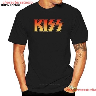 charactersstudio New Kiss เสื้อยืดพิมพ์ลายโลโก้สไตล์คลาสสิกลําลองสําหรับผู้ชาย mens tshirt