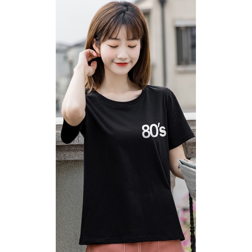 * 80s EIGHTIES WORD UNISEX Graphic Short Sleeve T-Shirt Fashion/Oversize/Couple/Plus Size Comfort Te