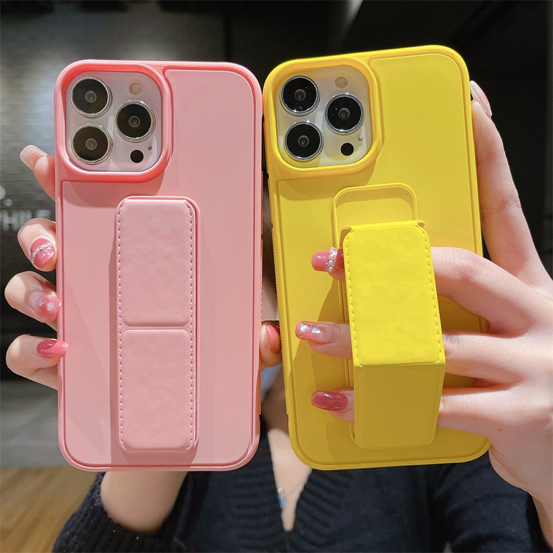 วงเล ็ บหนังคุณภาพสูงTpuกลับสําหรับI-Phone 11 12 13 14 Pro Max Xr Xs Max Se 2020 I-Phone 7 8 PlusสีทึบกันกระแทกAnti-DROPหรูหราเคสโทรศัพท ์