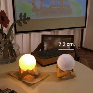 โคมไฟพระจันทร์ โคมไฟตกแต่ง 7.2 cm. สวยงาม ใช้แบตเตอรี่กระดุม AG10(3 ก้อน) moonlight lamp สินค้าพร้อมถ่านและแท่นวาง