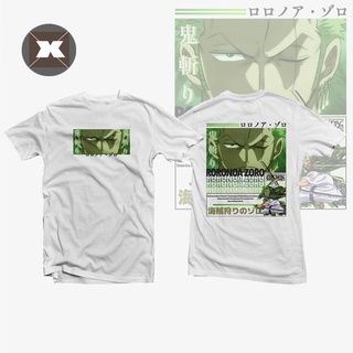 เสื้อยืดสีขาวOne Piece - Roronoa Zoro เสื้อยืดลําลองสําหรับ Unisex แขนสั้นพิมพ์ลาย 3D Anime คุณภาพสูงS-5XL