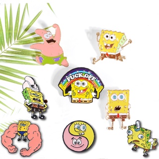 เข็มกลัดโลหะ รูปการ์ตูน SpongeBob SquarePants Patrick Star American สไตล์อเมริกัน