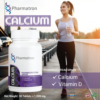 แคลเซียม พลัส วิตามินดี x 1 ขวด ฟาร์มาตรอน Calcium plus Vitamin D Pharmatron 30 เม็ด x 1,500 mg.