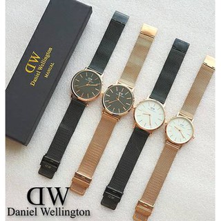 (พร้อมส่ง) DWนาฬิกาแฟชั่น สายเหล็ก หน้าปัด สีขาวและดำ  นาฬิกาข้อมือผู้ชายและผู้หญิง  ควอตซ์ เรียบหรู RC889