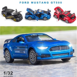 1:32 FORD MUSTANG GT500 Die-Cast ยานพาหนะรถโลหะผสมรุ่นเสียงและแสงรถลากรุ่นคอลเลกชันรถยนต์ของเล่นCar Model Toy