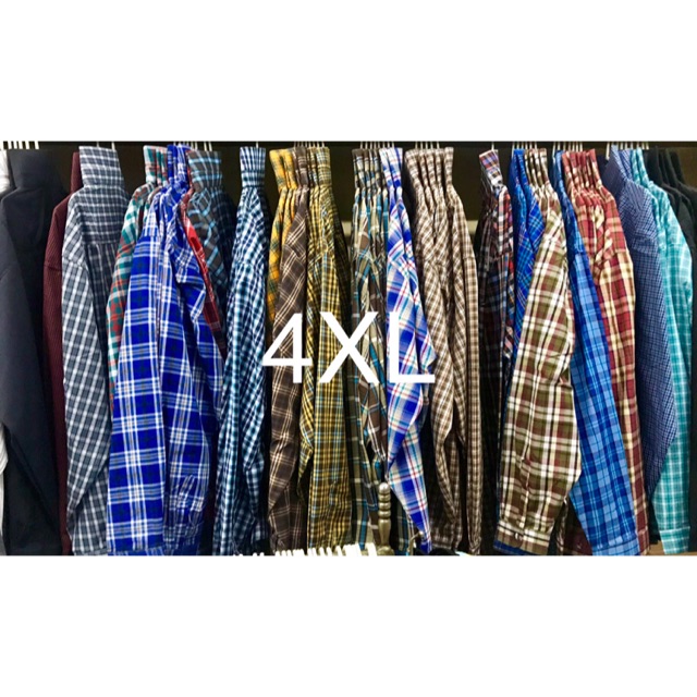 บิ๊กไซส์เสื้อลายสก็อต 2XL,4XL!!มีสินค้าพร้อมจัดส่ง