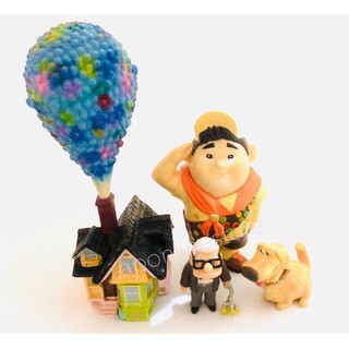 DISNEY PIXAR UP MOVIE FIGURE SET RARE CARL RUSSEL DUG AND HOUSE WITH BALLOON